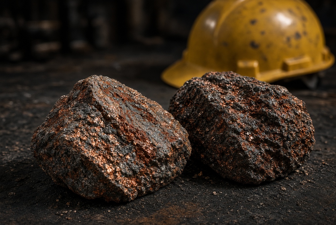 Copper-bearing ore samples